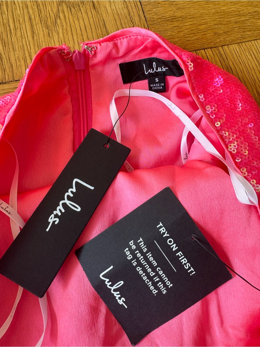 NWT Lulus Shimmering Sweetie Hot Pink
Sequin Halter Bodycon Mini Dress - Picture 12 of 12